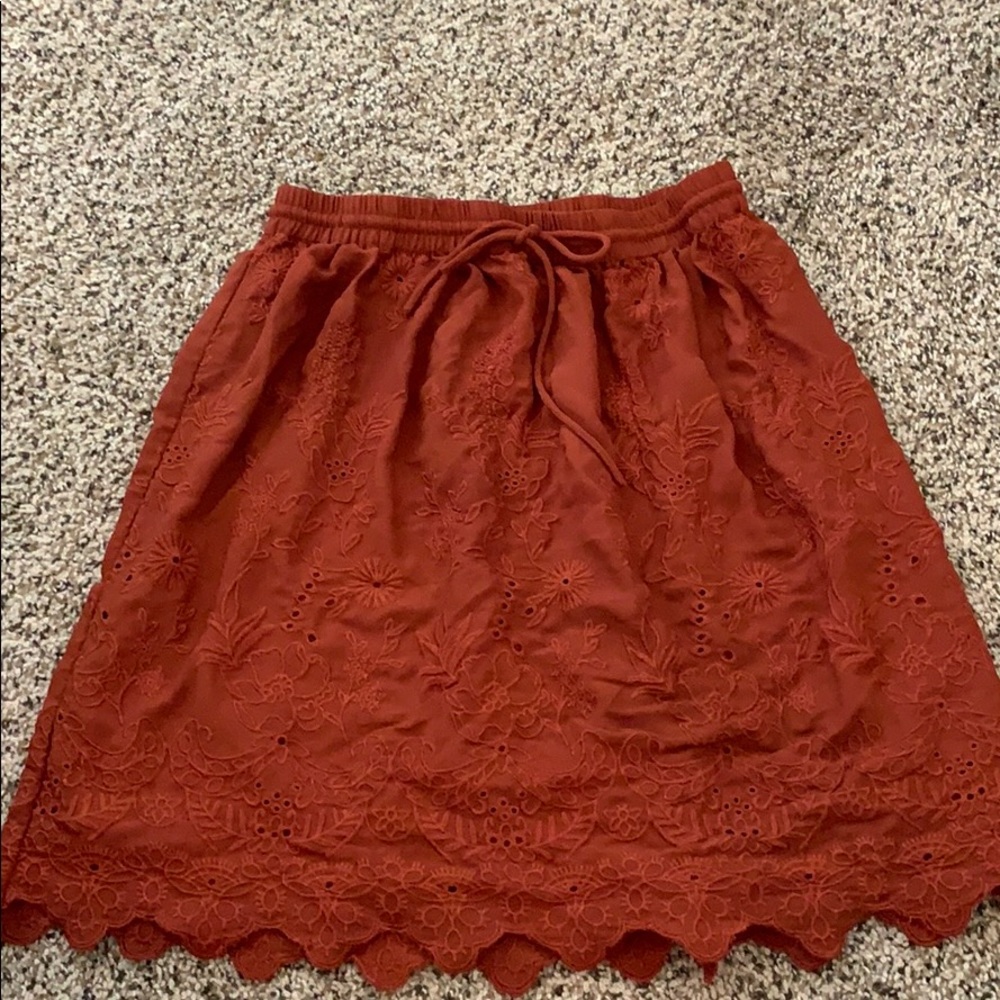 Burnt Orange LOFT skirt